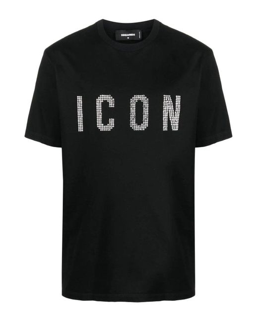 DSquared² Black Icon Cotton T Shirt for men