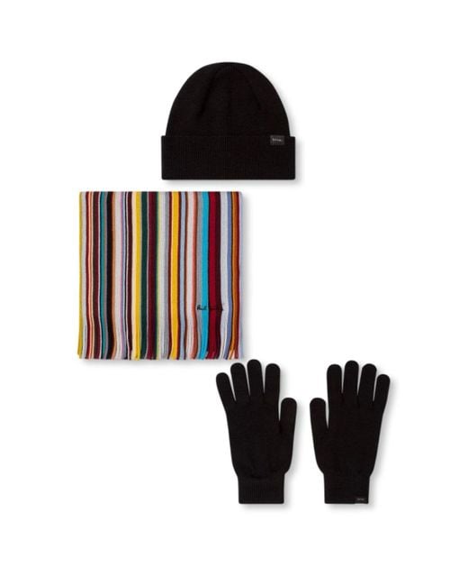 Paul Smith Black Hat Glove Scarf Set Colour: Various for men