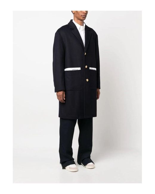 Palm Angels Blue Sartorial Tape Uniform Coat for men