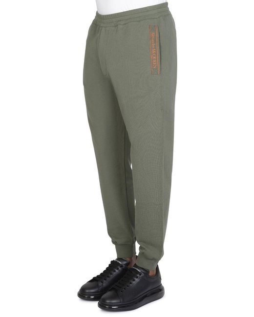 McQueen Green Loopback Joggers Khaki for men