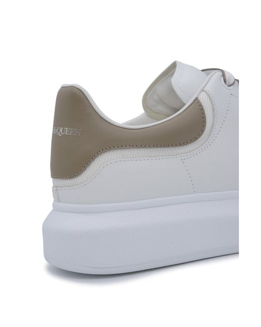 Alexander McQueen White Oversize Sole Beige Back Sneakers for men