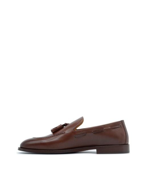 Brunello Cucinelli Brown Tassel Leather Loafers for men