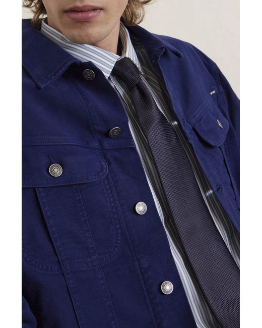 Tom Ford Blue Moleskin Icon Jacket for men
