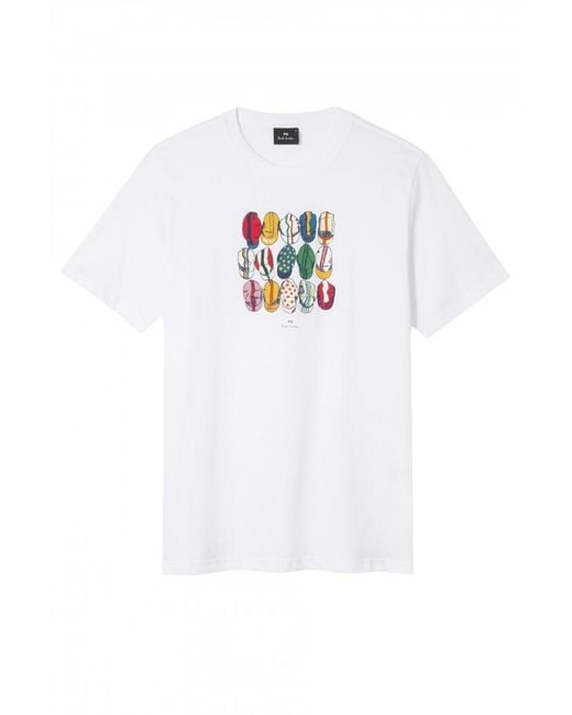 Paul Smith White Ps Casquettes Regular Fit T Shirt for men