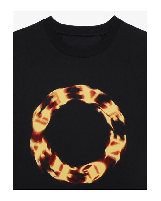 Givenchy Black Flame Slim Fit T Shirt for men