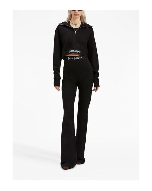 Palm Angels Black Logo Tape Zip Hoody