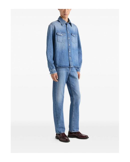 Givenchy Blue Couture Seam Shirt for men
