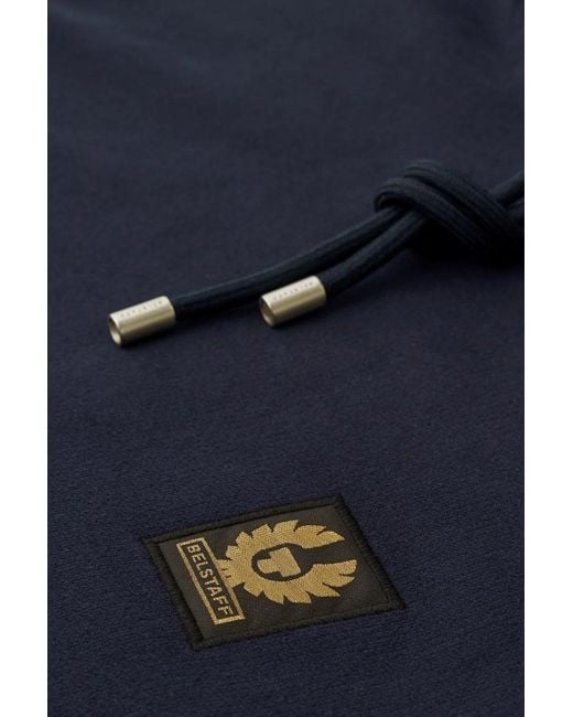 Belstaff Blue Patch Logo Hooded Top for men