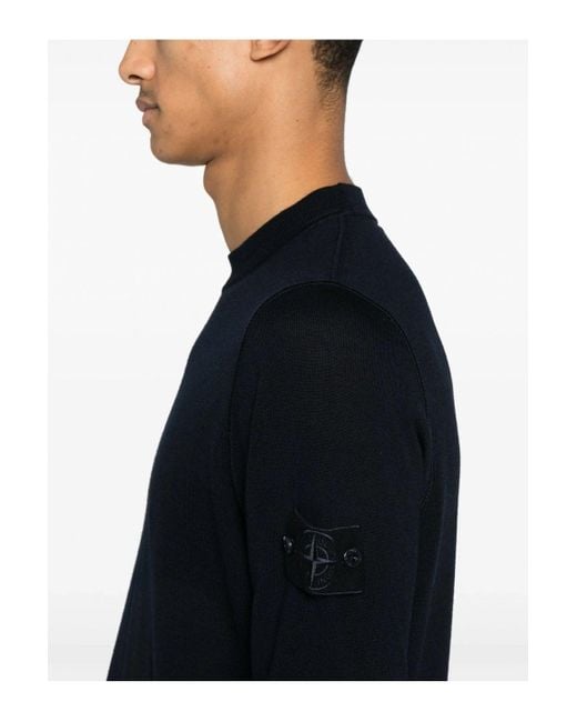 Stone Island Black Ghost Compass Badge Sweater for men