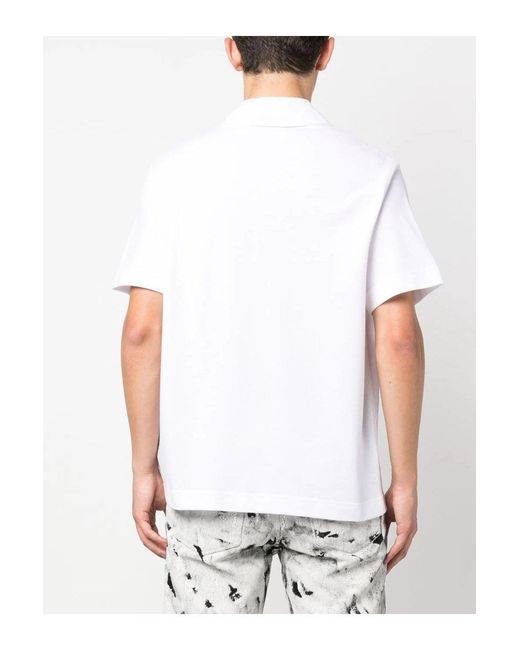 Palm Angels White Sartorial Tape Button Polo for men