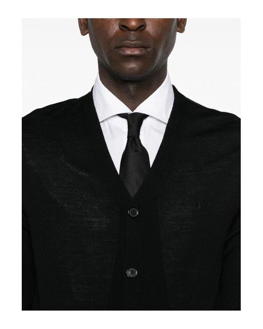 DSquared² Black D2 Wool Cardigan for men