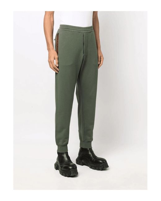 McQueen Green Loopback Joggers Khaki for men