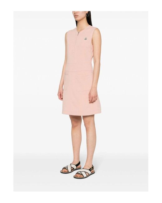 Moncler Pink Short Cotton Dress