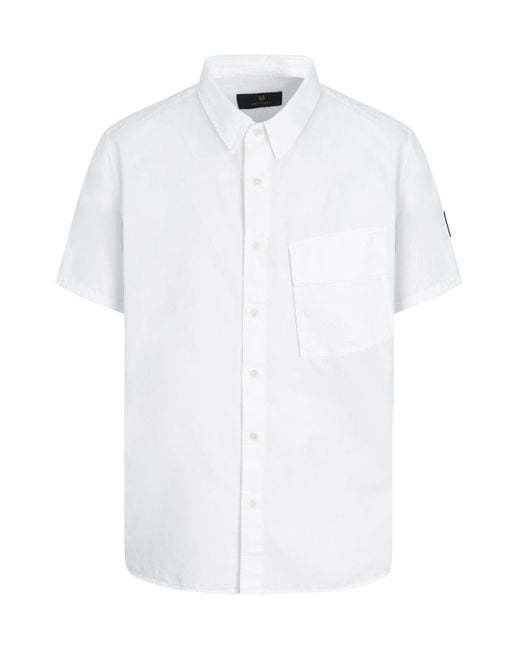 Belstaff White Scale Short Sleeve Shirt for men