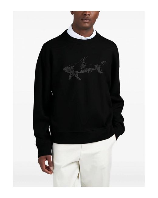 Paul & Shark Black Fleece Logo Sweatshirt for men