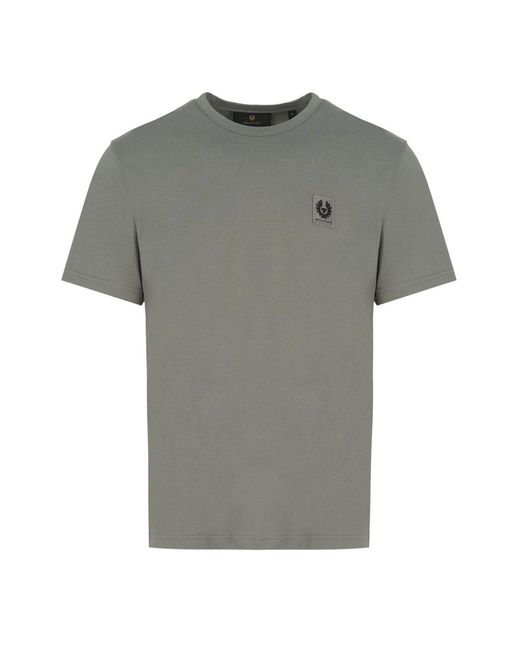 Belstaff Gray Patch Logo T Shirt for men