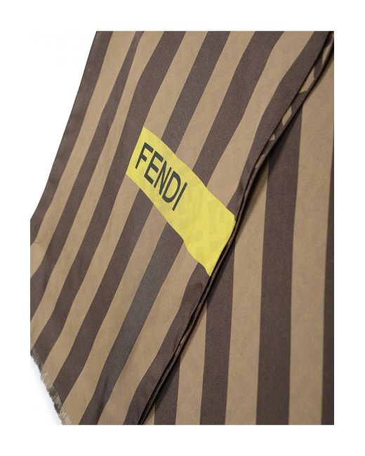 Fendi Natural Woven Logo Scarf Colour: Black for men