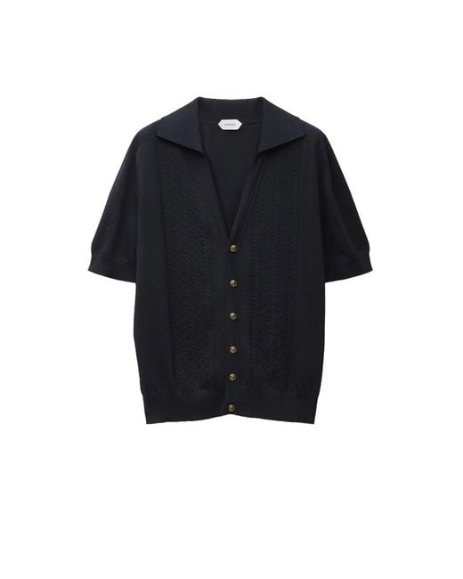 Versace Black Knit Sweater Greca Lace Stitch for men