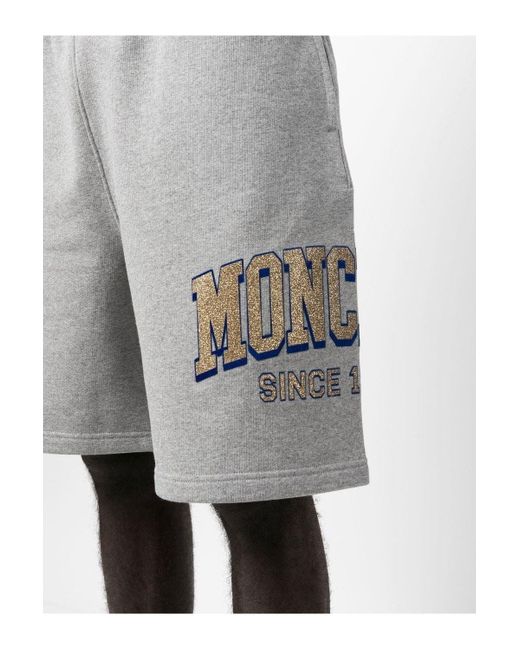 Moncler Gray Retro Branding Jersey Shorts for men