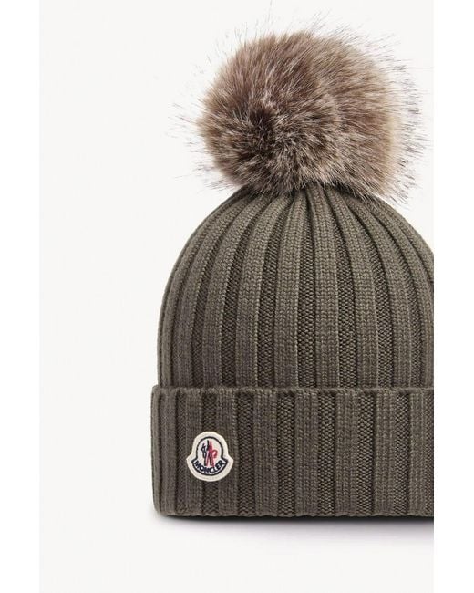 Moncler Green Pom Pom Hat for men