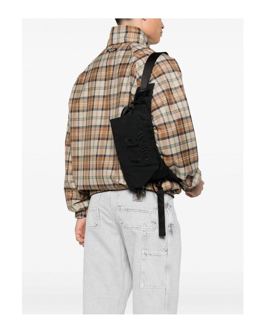 C P Company Black Logo Waist Bag for men