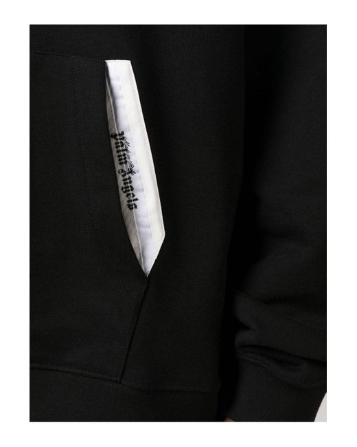 Palm Angels Black Sartorial Tape Classic Hoody for men