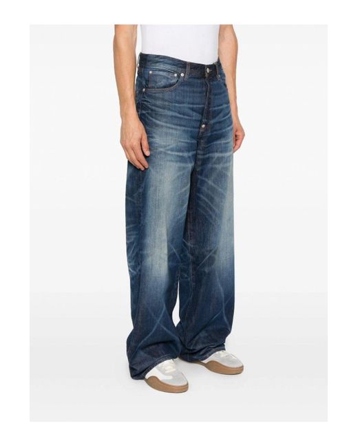 KENZO Blue Turn Up Wide Fit Jeans for men