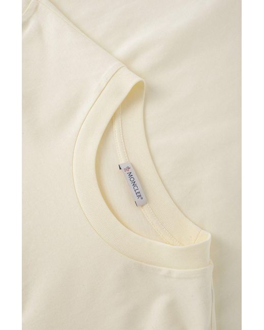 Moncler Natural Cotton Trim T Shirt