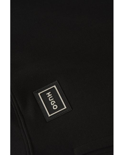 HUGO Black Doregano Hooded Top for men