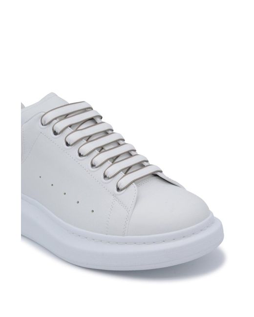 Alexander McQueen White Oversize Sole Beige Back Sneakers for men