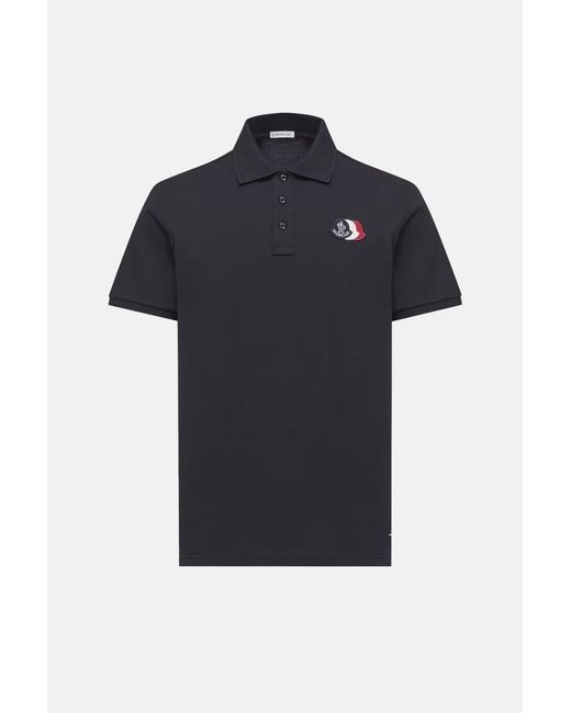 Moncler Black Triple Logo Polo Shirt for men