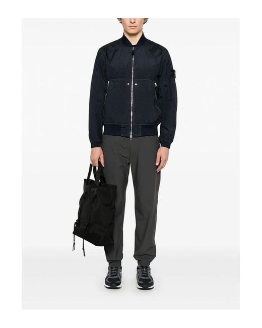 Stone Island Blue 4100019 Bomber Jacket for men