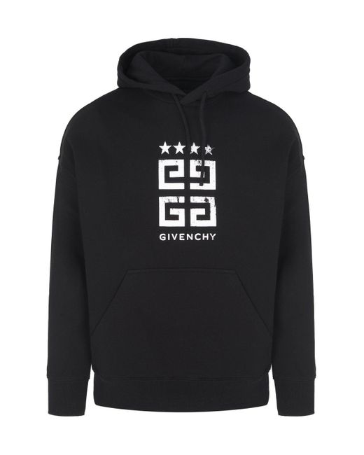 Givenchy Black Cotton Hooded Top for men