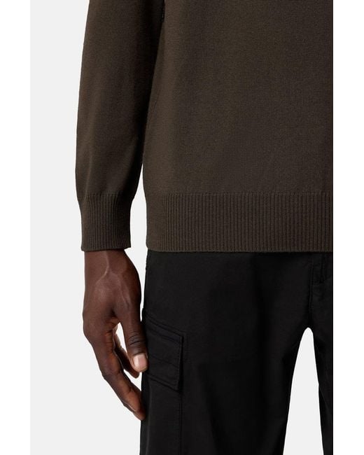 Stone Island Black Wool 5100025 T Neck Sweater for men