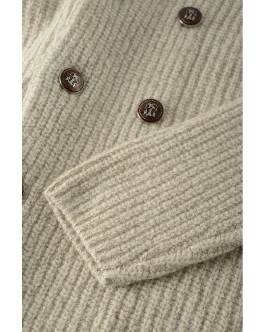 Brunello Cucinelli Natural Double Breast Cardigan for men