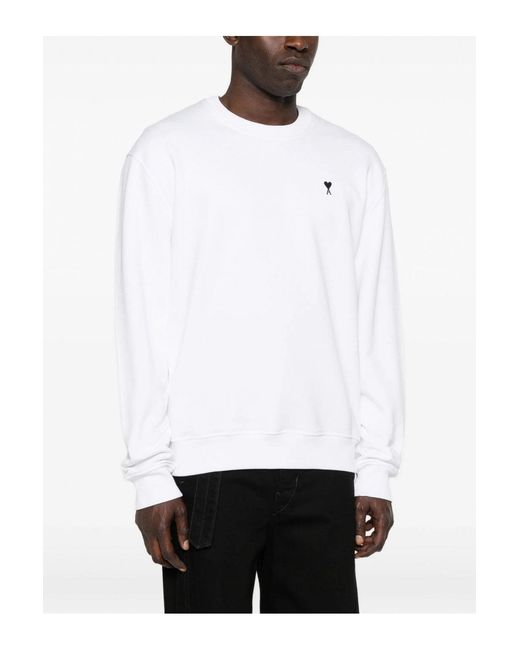 AMI White Loopback Jersey Adc Sweatshirt for men