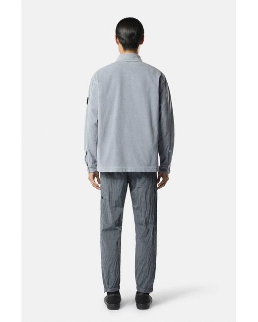 Stone Island Blue Corduroy 1200016 Overshirt for men