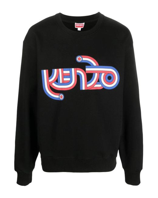 KENZO Black Swirl Logo Sweatshirt for men