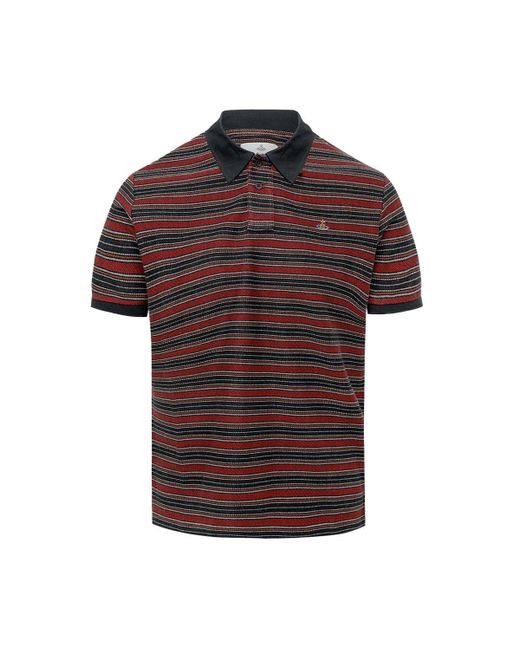 Vivienne Westwood Red Classic Stripe Polo for men