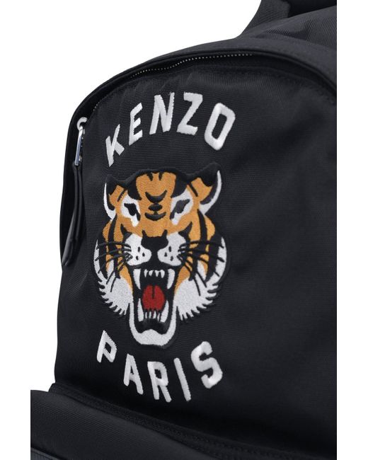 KENZO Black Tiger Backpack for men