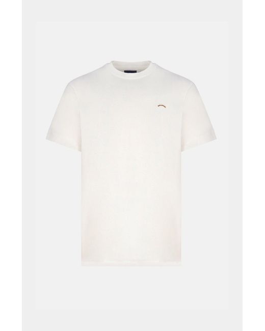 Paul & Shark White Pure Cotton Jersey Badge T Shirt for men