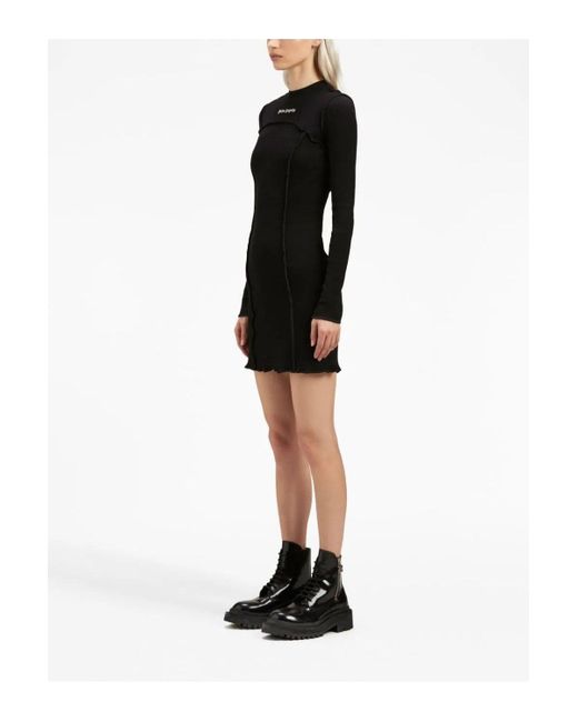 Palm Angels Black Logo Rib Dress