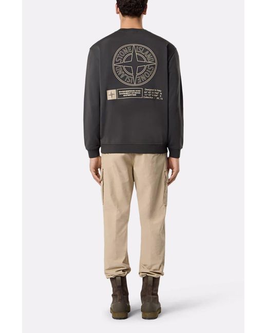Stone Island Gray S0195 Branded Sweatshirt for men