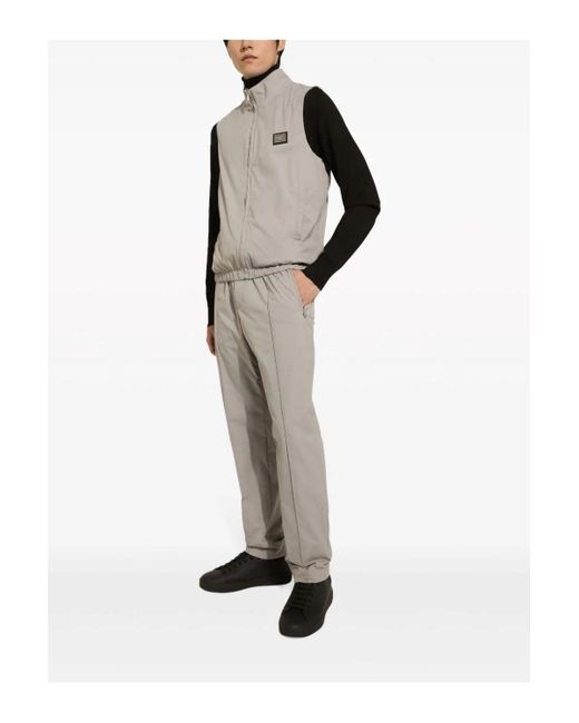 Dolce & Gabbana Gray Plaque Zip Gilet for men