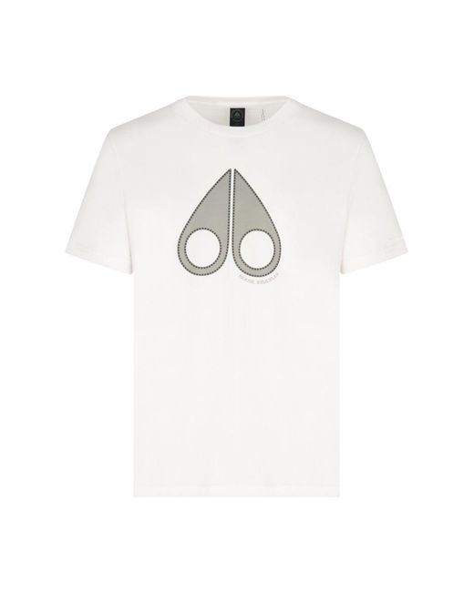 Moose Knuckles White Tandem T Shirt for men
