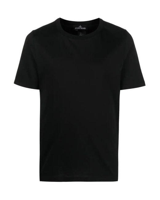 Stone Island Shadow Project Black Tab Branding Cotton T Shirt for men