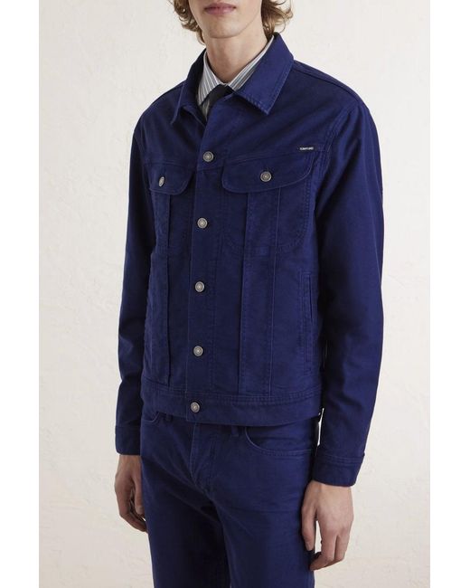 Tom Ford Blue Moleskin Icon Jacket for men