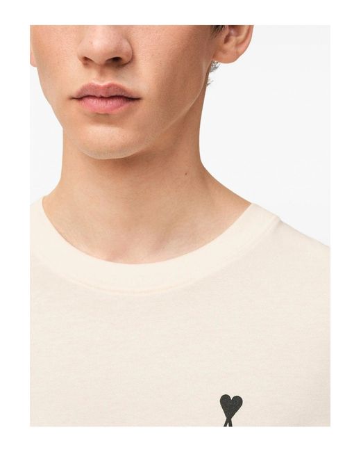 AMI White Boxy Fit Signature Back T Shirt