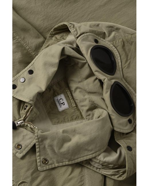 C P Company Green Heavy Chrome-r GOGGLE Jacket for men