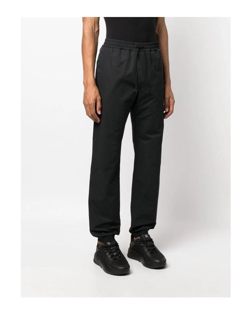Moncler Black Cotton Tapered Trousers for men
